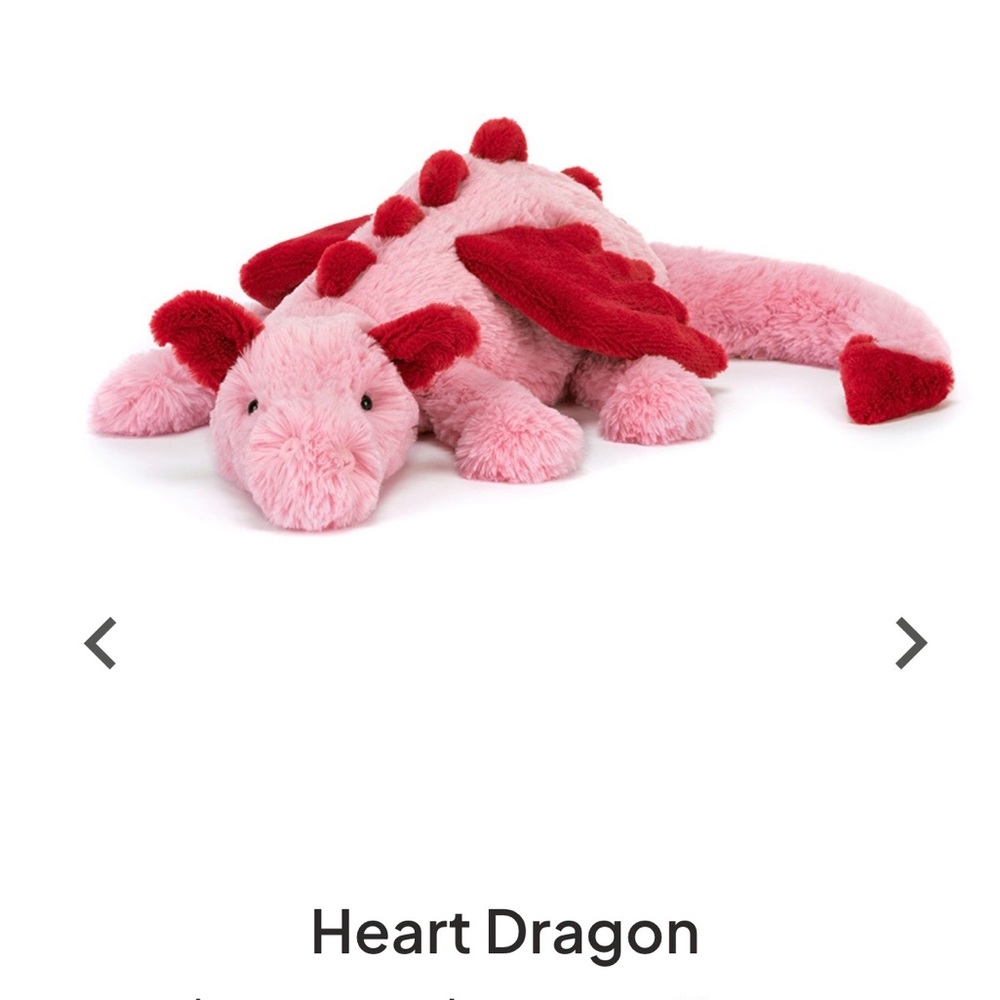 NWT and bag Jellycat Heart Dragon- large SOLD OUT